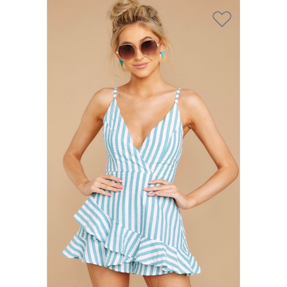 Be Your Best Aruba Blue Stripe Romper